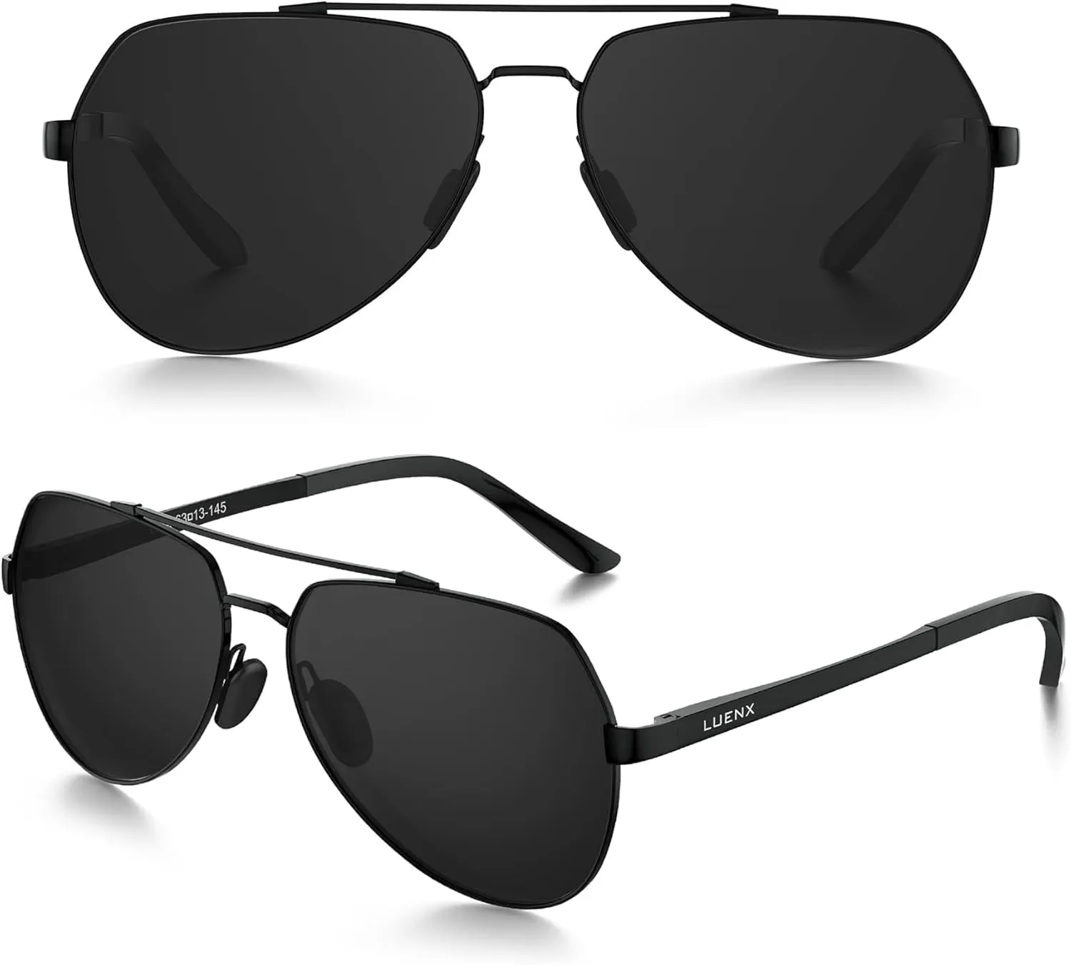 LUENX Aviator Sunglasses for Men Women Polarized New Shades Large Metal Frame - UV 400 Protection