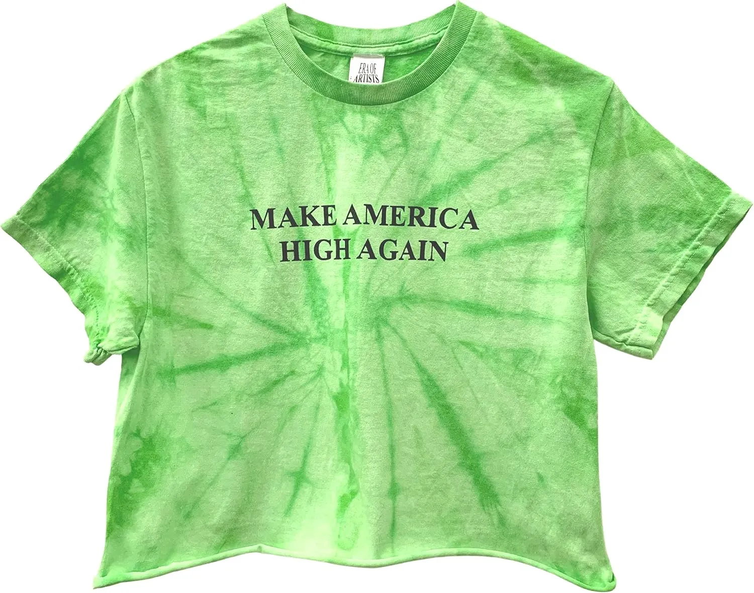 Make America High Again Graphic Tie-Dye Short Sleeve Unisex Cropped Tee