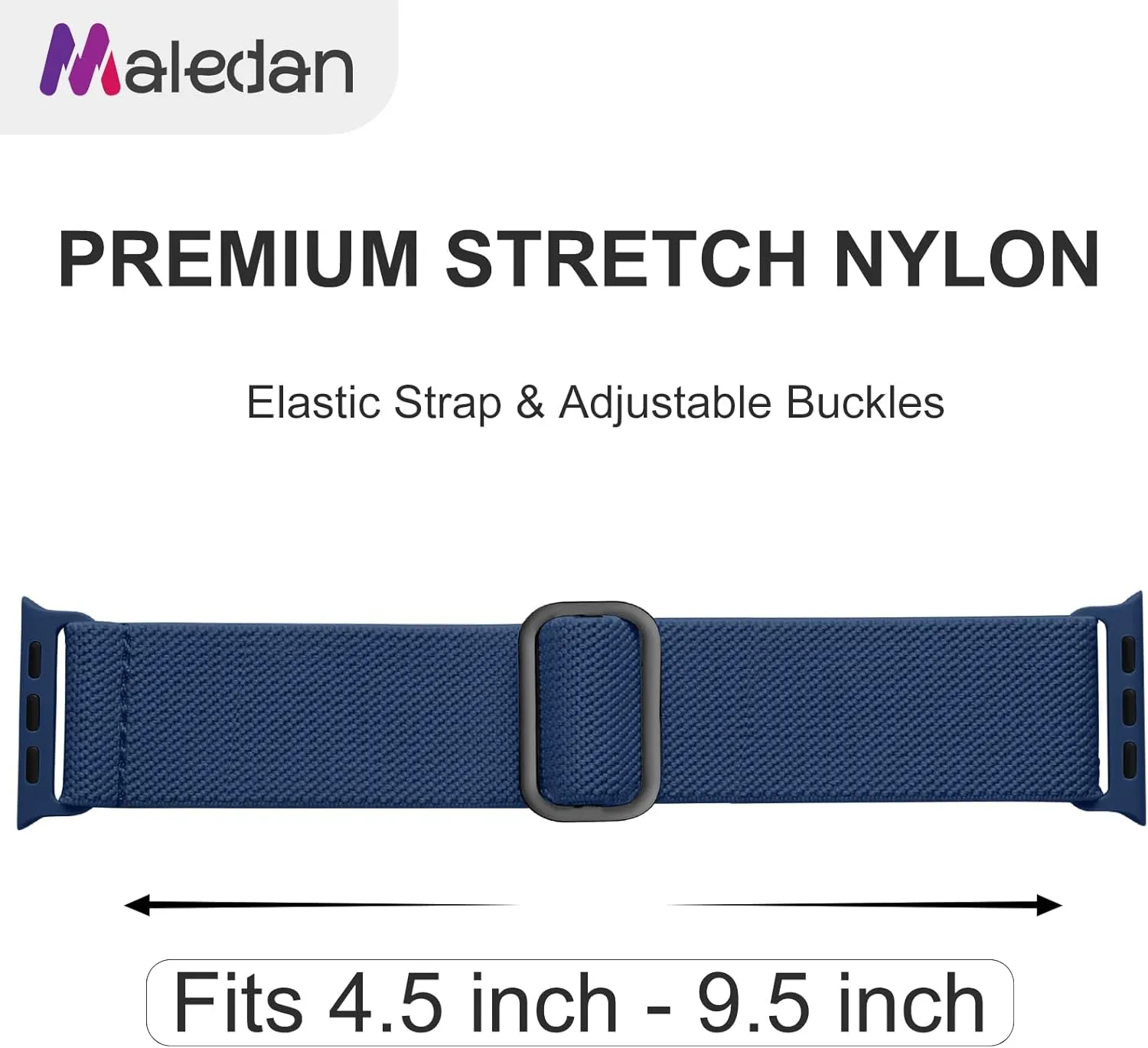 Maledan 10 Pack Stretchy Solo Loop Compatible with Apple Watch Band 40mm 38mm 41mm 42mm 44mm 45mm 46mm 49mm Women Men,Soft Nylon Elastic Strap Wristband for iWatch Series 10 9 8 7 6 5 4 3 2 1 SE Ultra