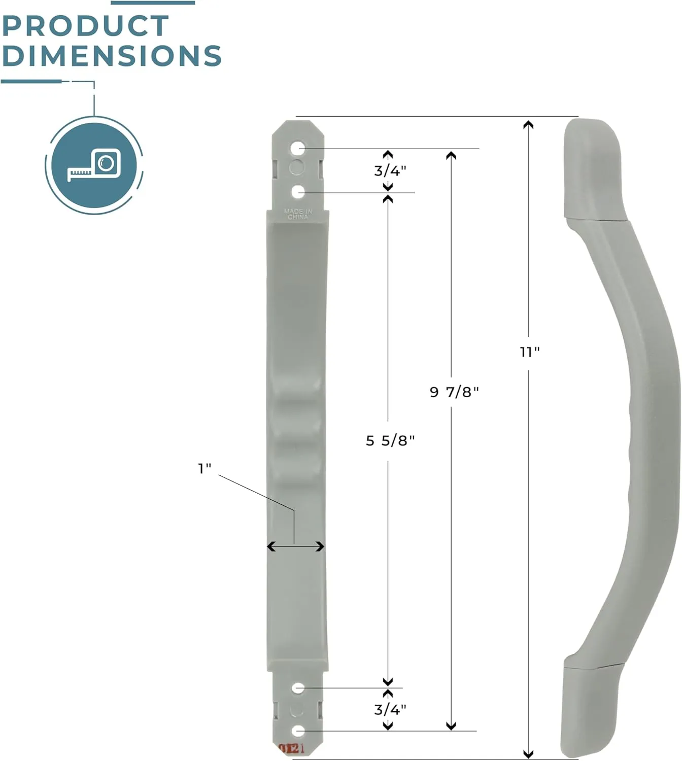 Manufacturers' Select ITC Weather Resistant Molded RV Grab Handle, Entry Step Support Grab Bar for RV, Boats, and Trailers (Gray - 3 Pack) (X002E4CNVP)