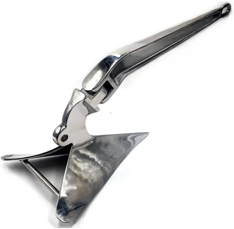 MarineNow Stainless Steel AISI 316 CQR Boat Anchor Hinged Plow Style Mirror Polished Choose Size