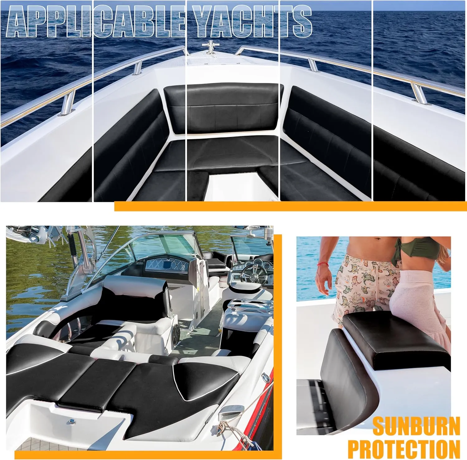 Meneng Marine Vinyl Leather Fabric: 5 Yard Roll Heavy Duty Boat Seat Vinyl - Waterproof & Scratch-Resistant for Marine Upholstery - Outdoor Cushion & Chair DIY (Boat Owners)