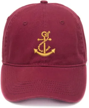 Men's Baseball Caps Anchor Embroidered Dad Hat Washed Cotton Embroidery Hat