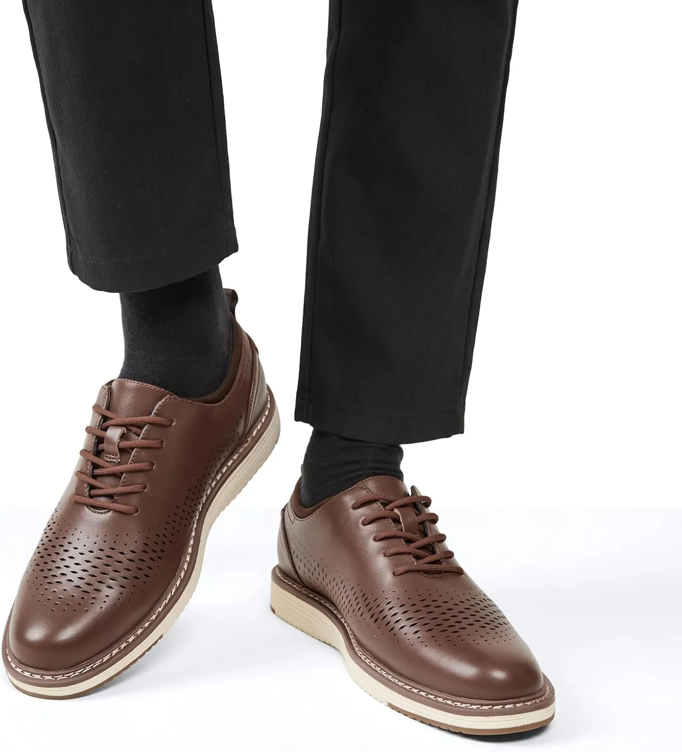 Men's Casual Dress Shoes Wingtip Dress Sneakers Business Oxford Shoes Comfortable Office Walking Shoes
