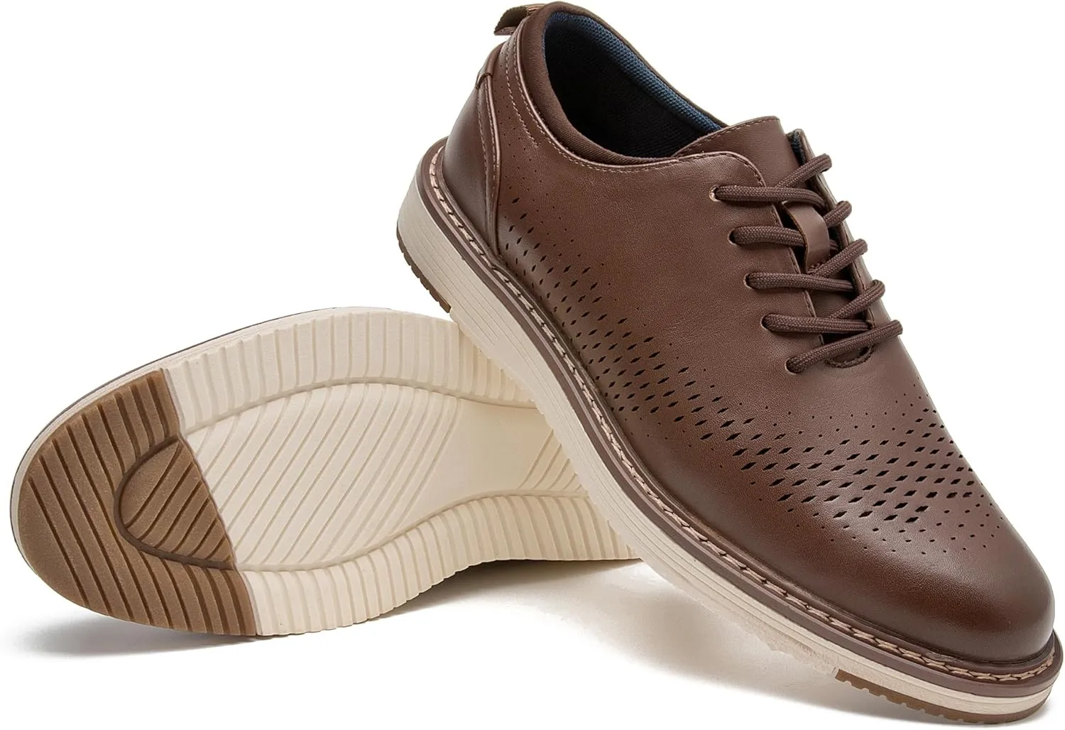Men's Casual Dress Shoes Wingtip Dress Sneakers Business Oxford Shoes Comfortable Office Walking Shoes