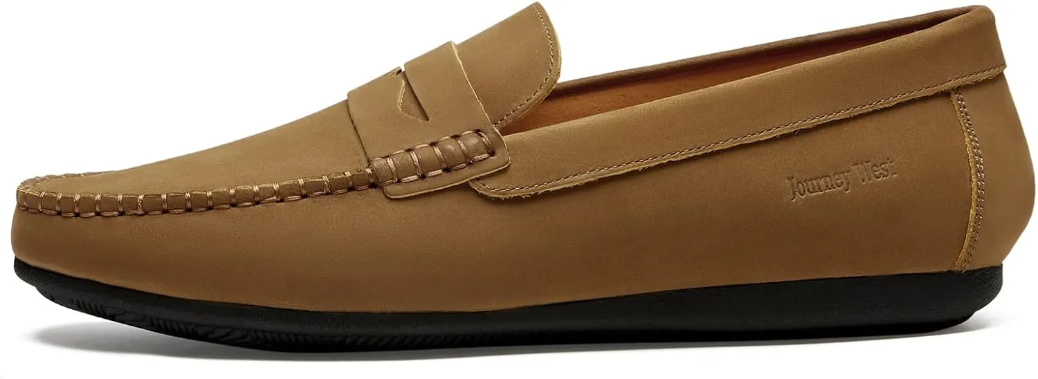 Mens Casual Loafer Shoes Genuine Leather Driver Driving Style Moccasins Classic Comfortable Slip On Penny Loafers for Men