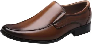 Men's Dress Shoes Brown Wide Fashion Style Men's Breathable Comfortable Business Slip On Work Leisure Solid Color Leather Shoes Dress Shoes for Men