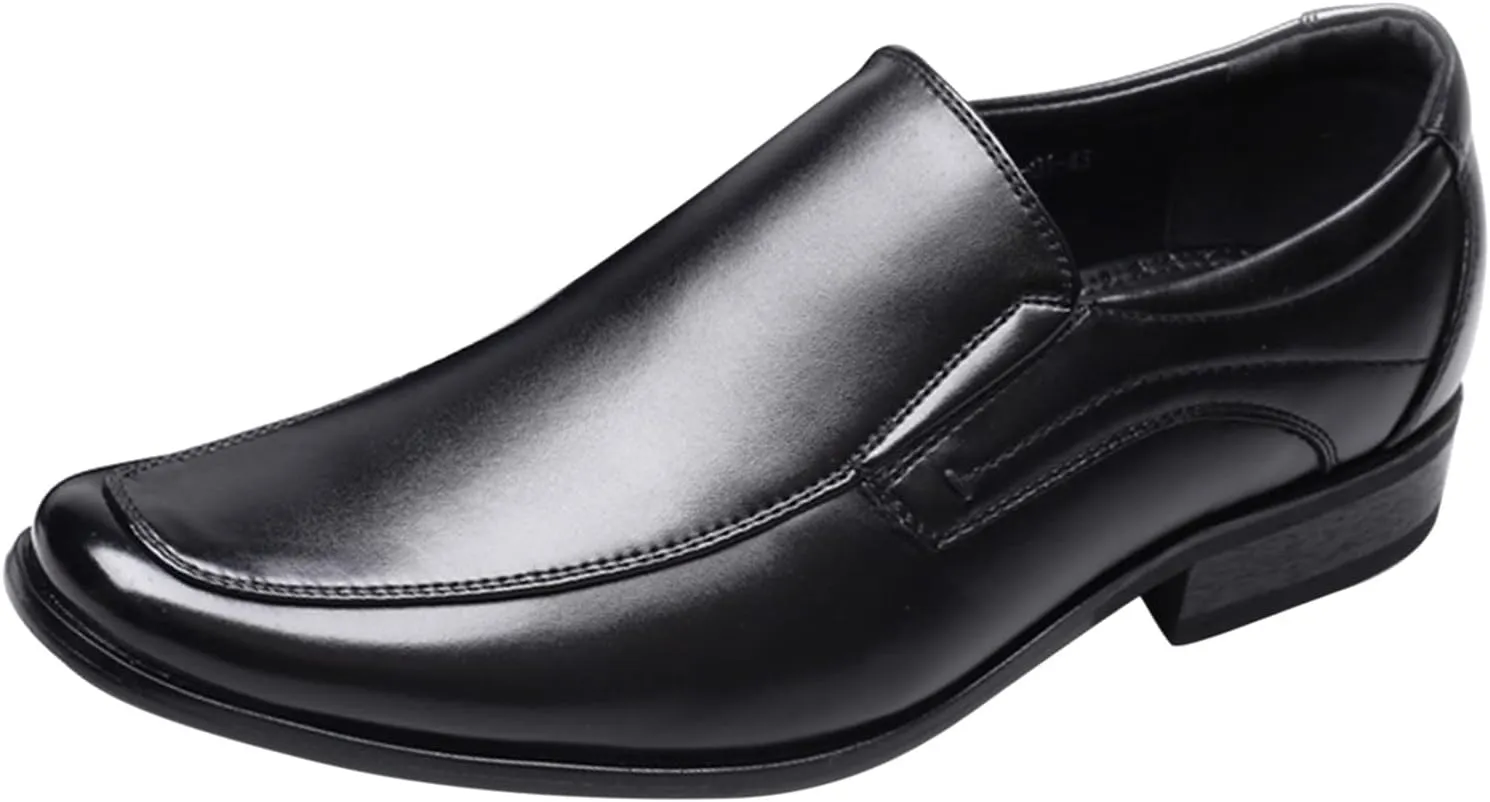 Men's Dress Shoes Brown Wide Fashion Style Men's Breathable Comfortable Business Slip On Work Leisure Solid Color Leather Shoes Dress Shoes for Men