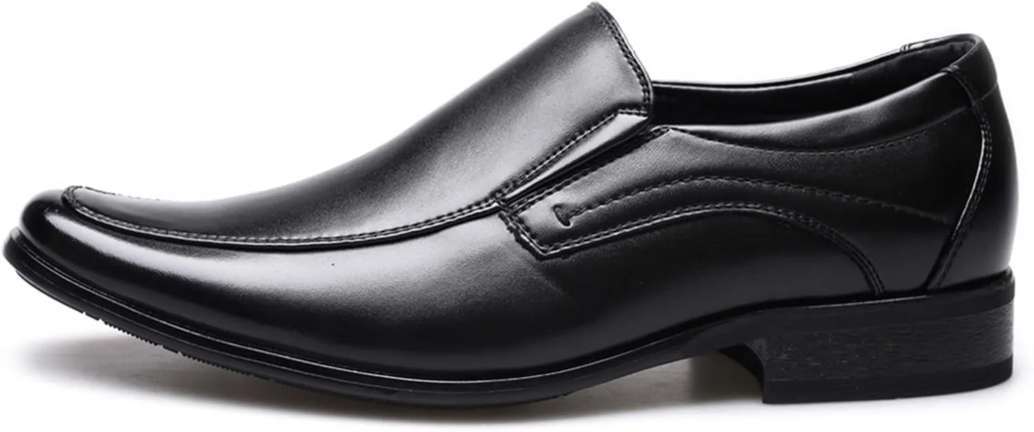 Men's Dress Shoes Brown Wide Fashion Style Men's Breathable Comfortable Business Slip On Work Leisure Solid Color Leather Shoes Dress Shoes for Men