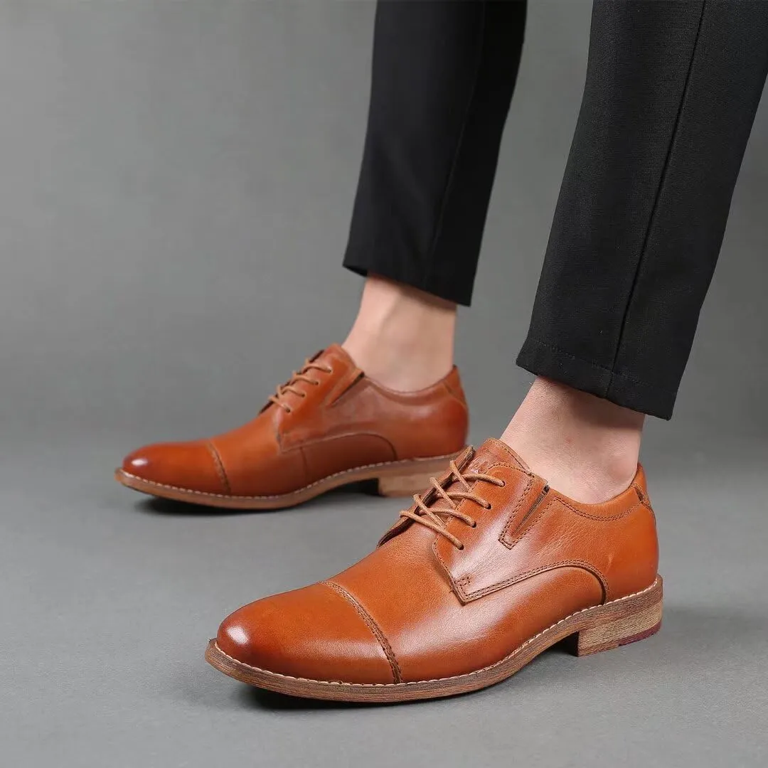 Mens Dress Shoes, Lace Up Plain Toe Leather Oxford