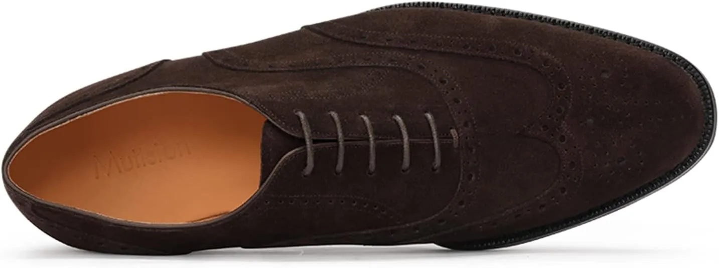 Men’s Oxfords Wingtip Full Brogues Carved Calf Shoes for Business,Casual