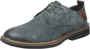 Men's Suede Lace up Low Heel Casual Oxfords Comfortable Round Toe Breathable Non Slip Derby Shoes for Work Evening Nightclubs Dress Shoes