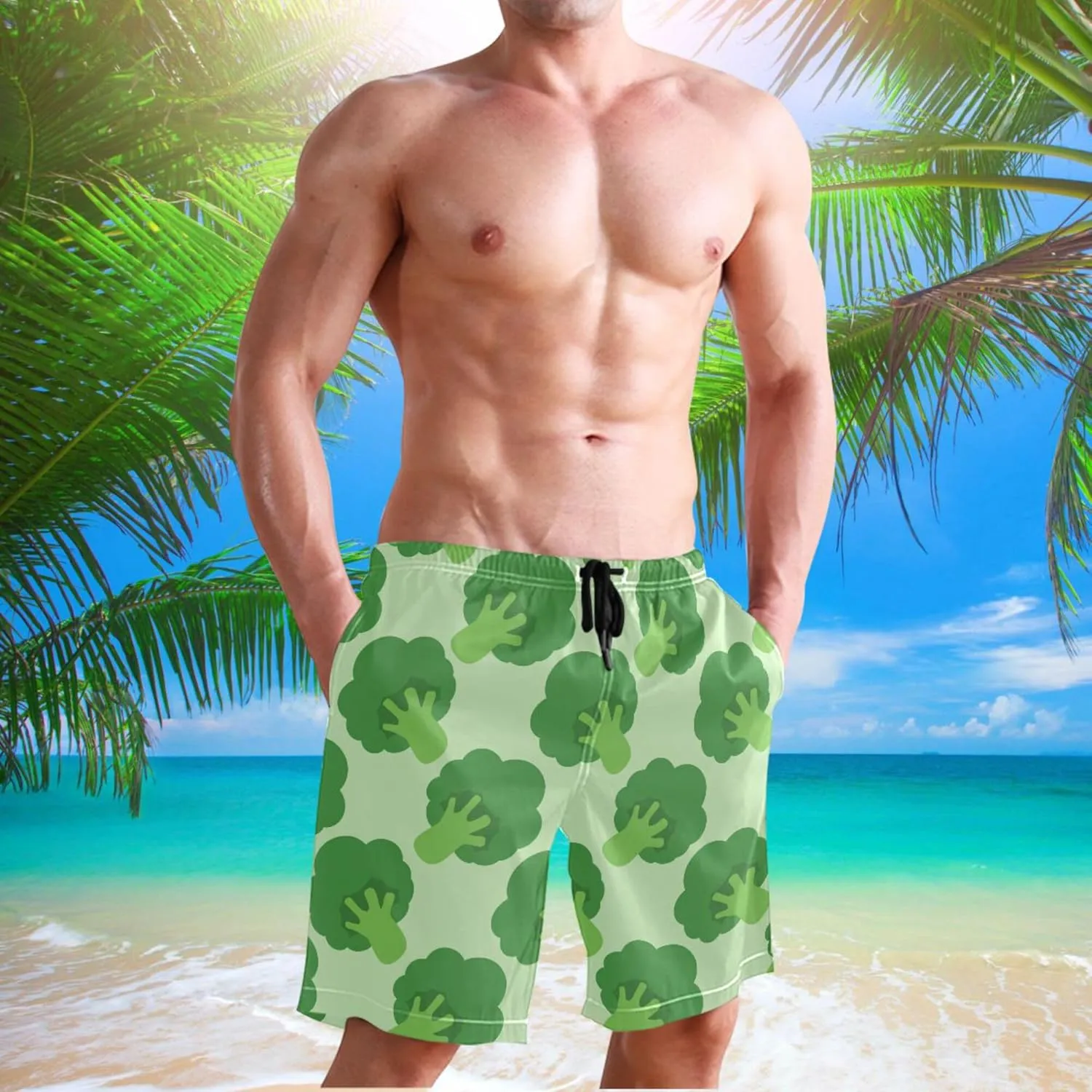Men's Swim Trunks Quick Dry Board Shorts Summer Beach Shorts Swimwear Bathing Suits
