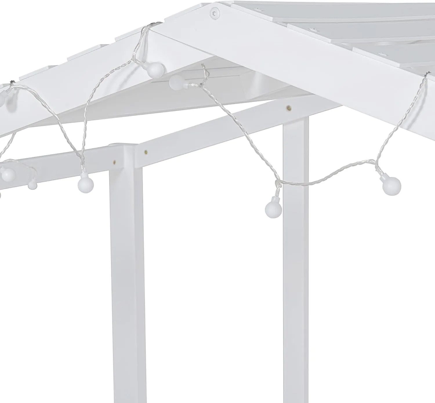 Merax Twin Loft Bed with Slide for Boys & Girls, Wood House Style with Blackboard & Light Strip, White