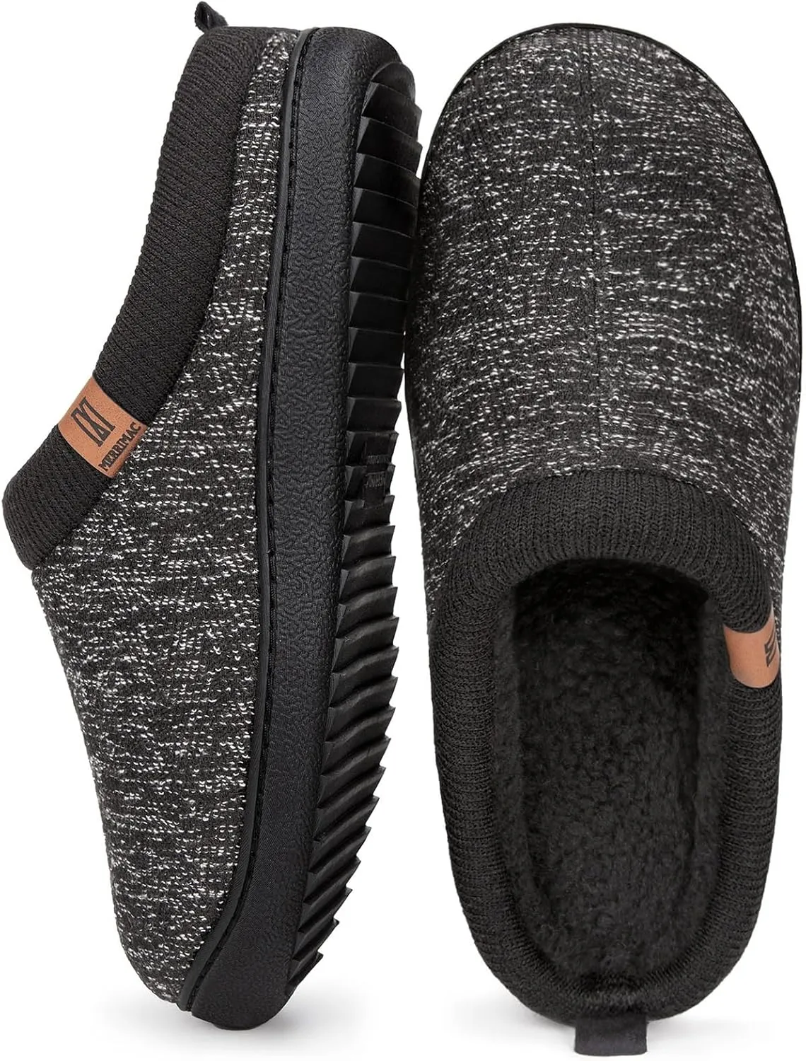 MERRIMAC Men's Slip on Slippers Comfy Memory Foam Non Slip Indoor House Shoes