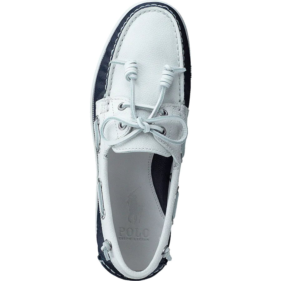 Merton Two-Tone Leather Boat Shoe Cream / Navy