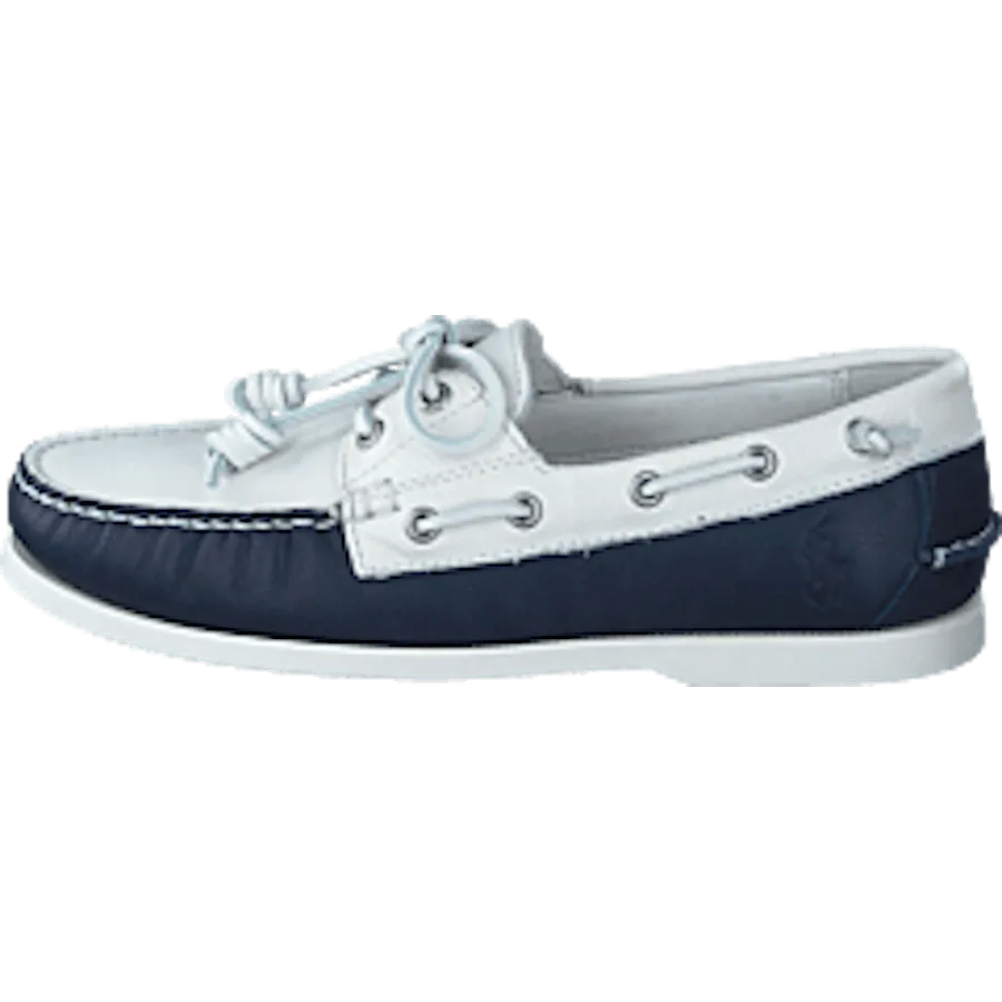 Merton Two-Tone Leather Boat Shoe Cream / Navy