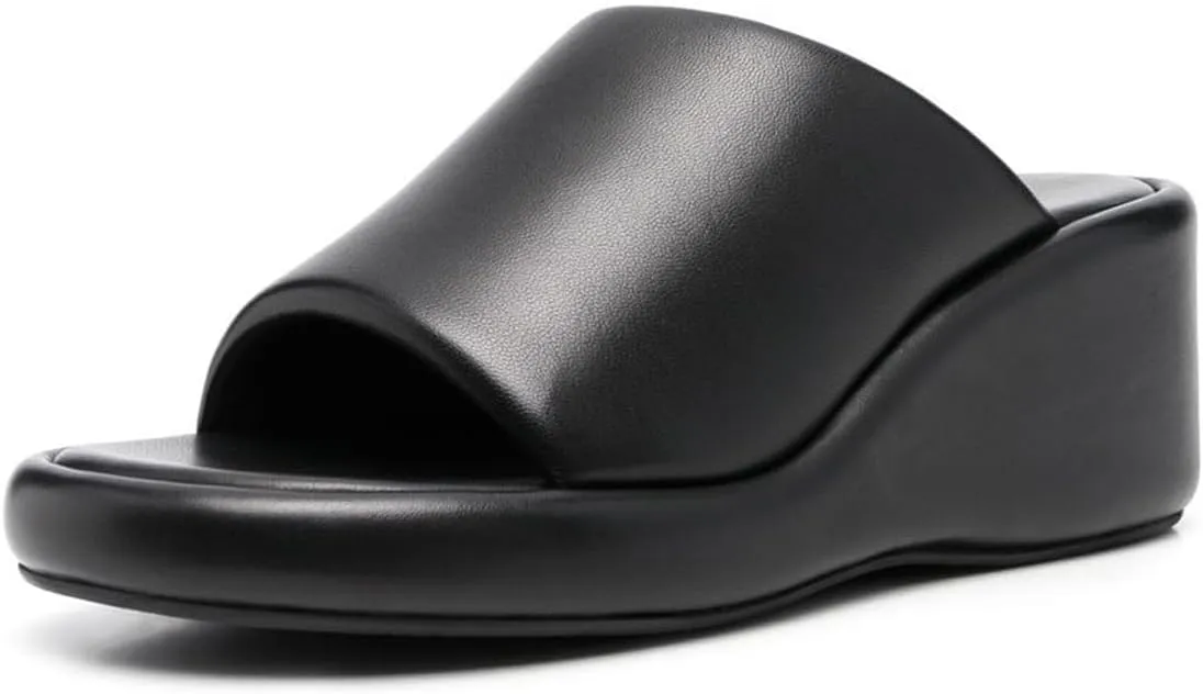 Milooey shoes Women Open Toe Platform Mules Comfy Wedge Low Heel Slippers Summer Daily Dress Sandals Party Evening Out Slide Shoes Size 4-16 US