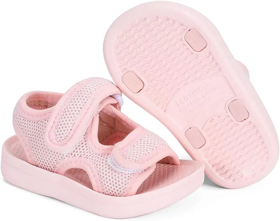 MK MATT KEELY Unisex Kids Summer Slide Sandals Baby Comfort Anti-Slip Open Toe Adjustable Walking Beach Shower Shoes for Boys Girls