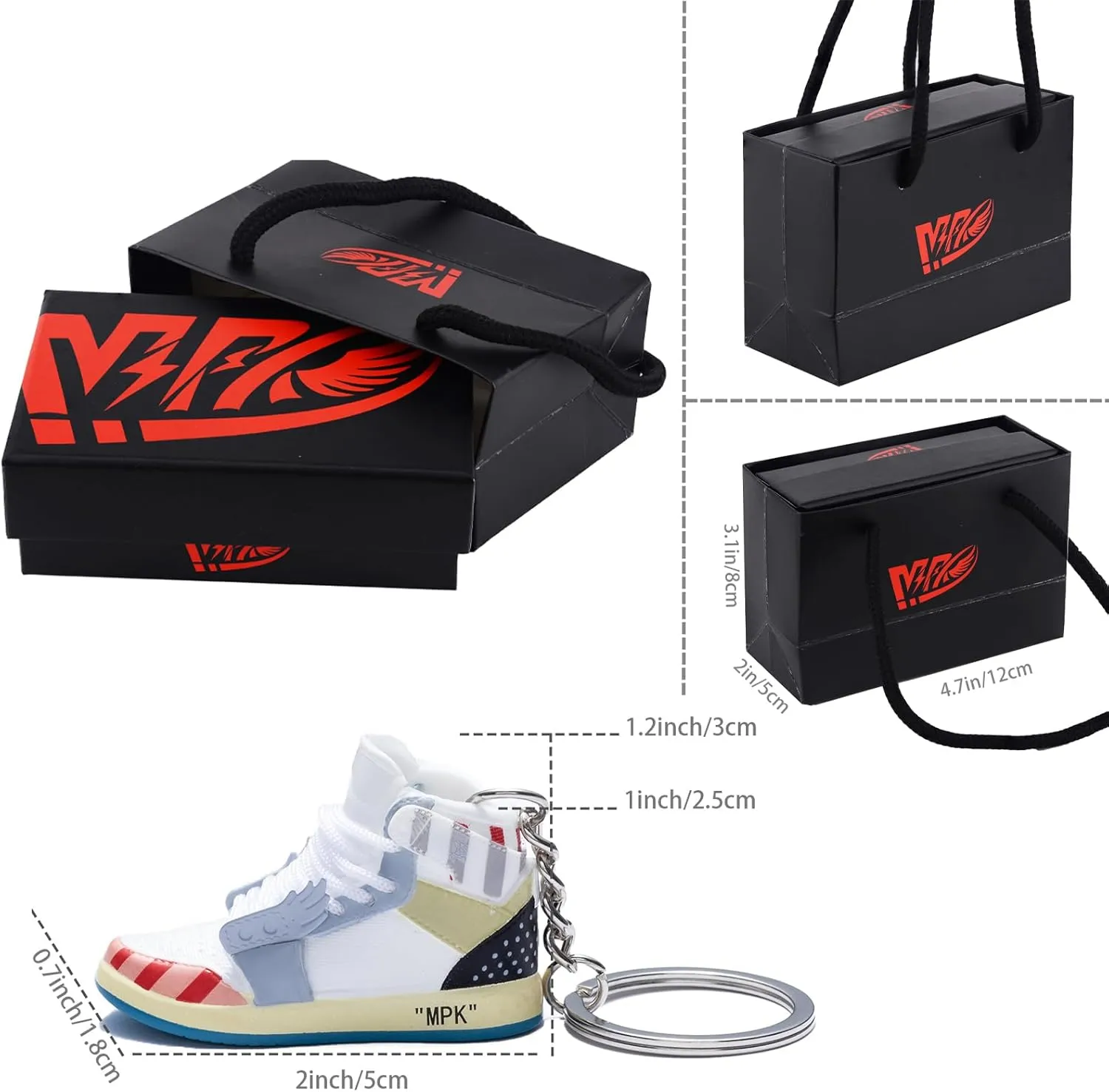 MPK 3D Sneaker Keychain for Men & Women retro in beautiful package Boyfriend and Girlfriend Perfect Valentine's Day Gift