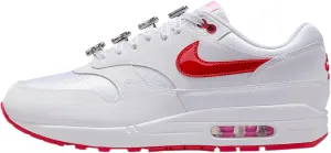 Nike Air Max 1 Premium Men's Shoes (HV2303-100, White/Playful Pink/University Red)