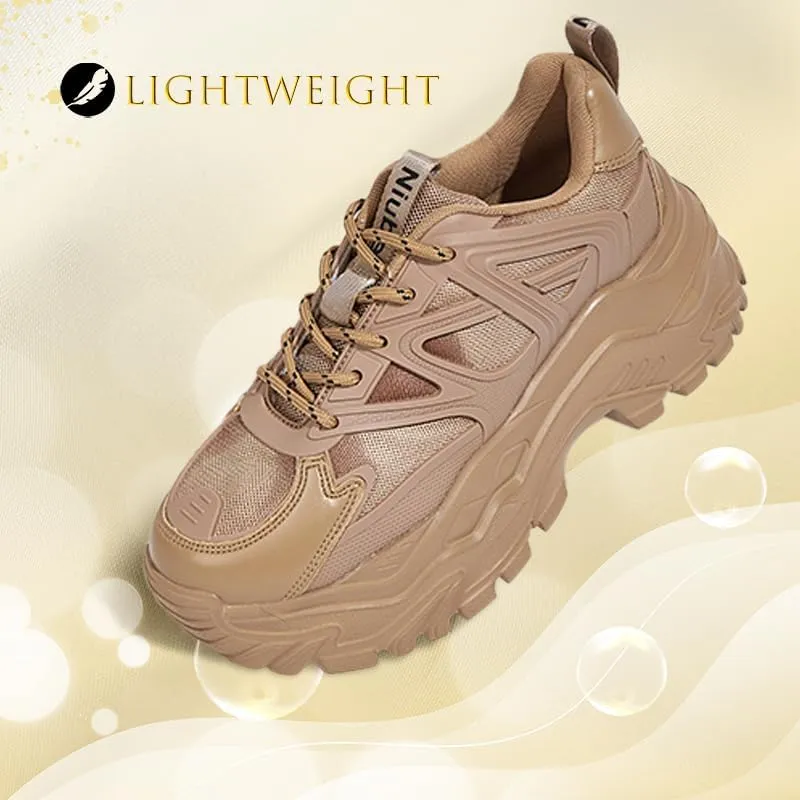 Niluber Chunky Sneakers for Women White Black Red Purple Platform Sneakers Comfortable Casual Lace Up Fashion Tennis Shoes