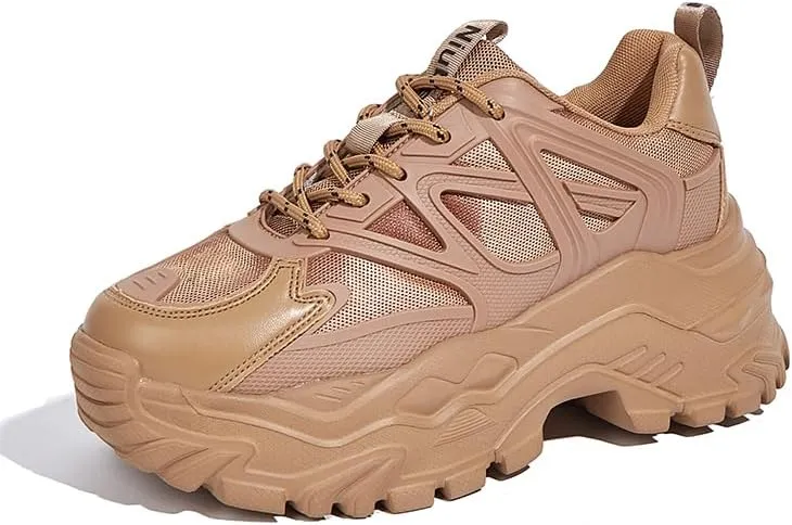 Niluber Chunky Sneakers for Women White Black Red Purple Platform Sneakers Comfortable Casual Lace Up Fashion Tennis Shoes