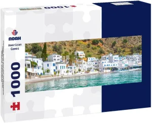 Noah Jigsaw Puzzle Fishing Boat and The Picturesque Village of Loutro on Crete, Greece 1000 Pieces