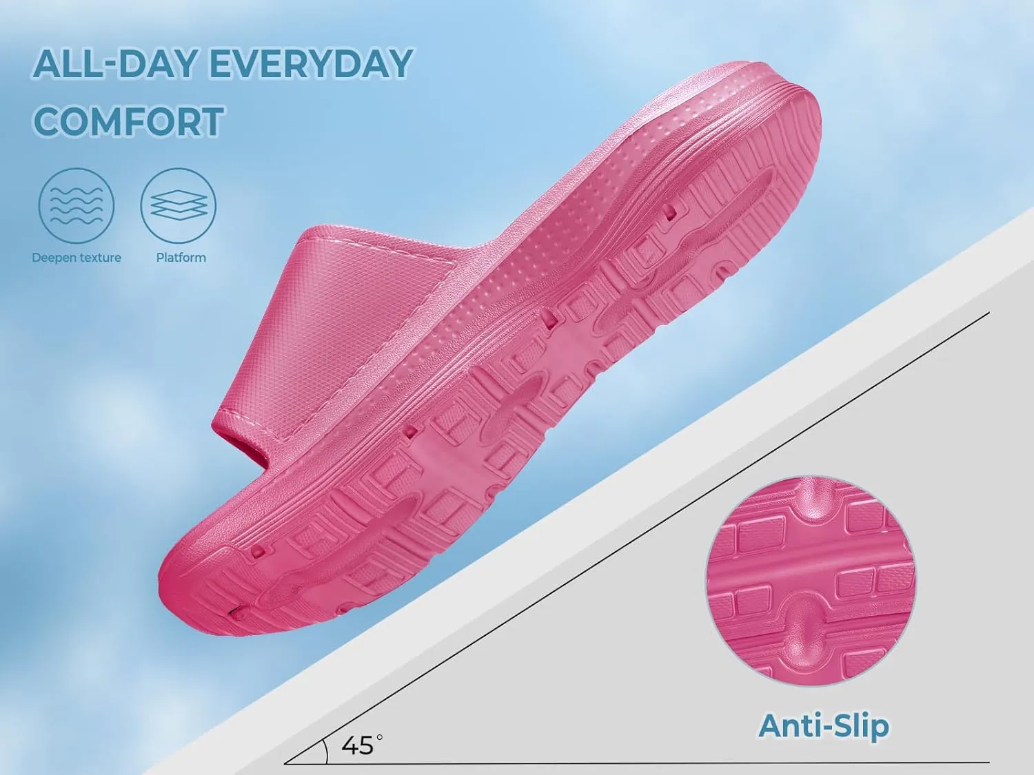 NORTHYARD Slippers for Women and Men Non Slip Quick Drying Shower Bathroom Pillow Slide Sandals Summer Comfort Beach Shoes