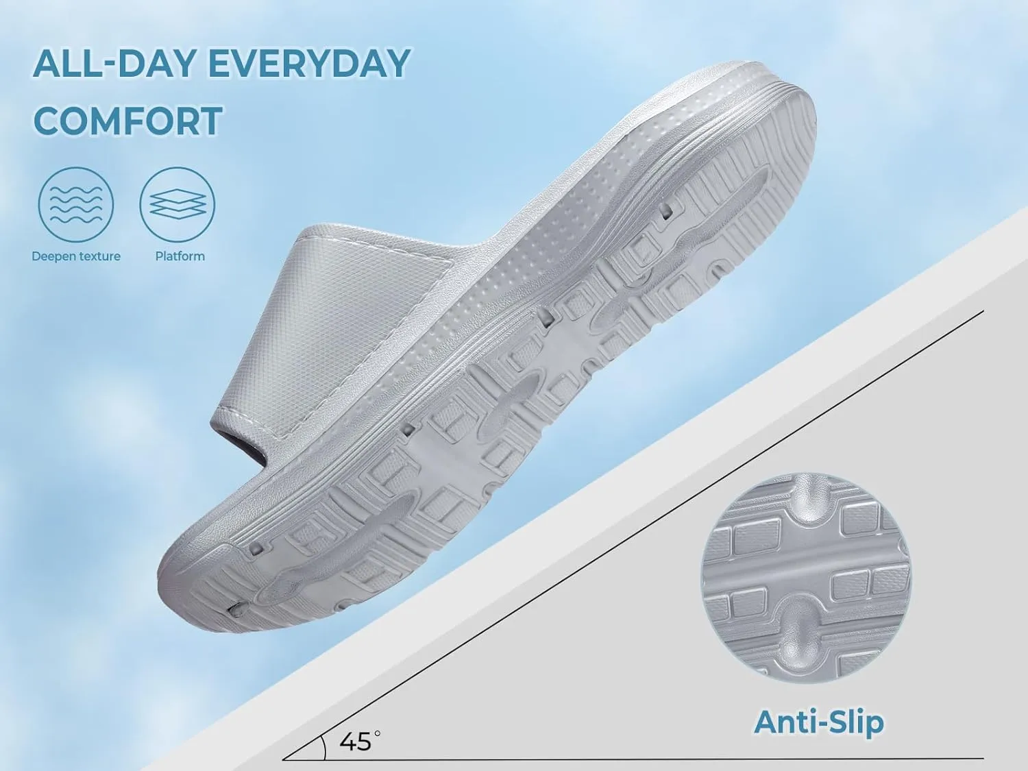 NORTHYARD Slippers for Women and Men Non Slip Quick Drying Shower Bathroom Pillow Slide Sandals Summer Comfort Beach Shoes