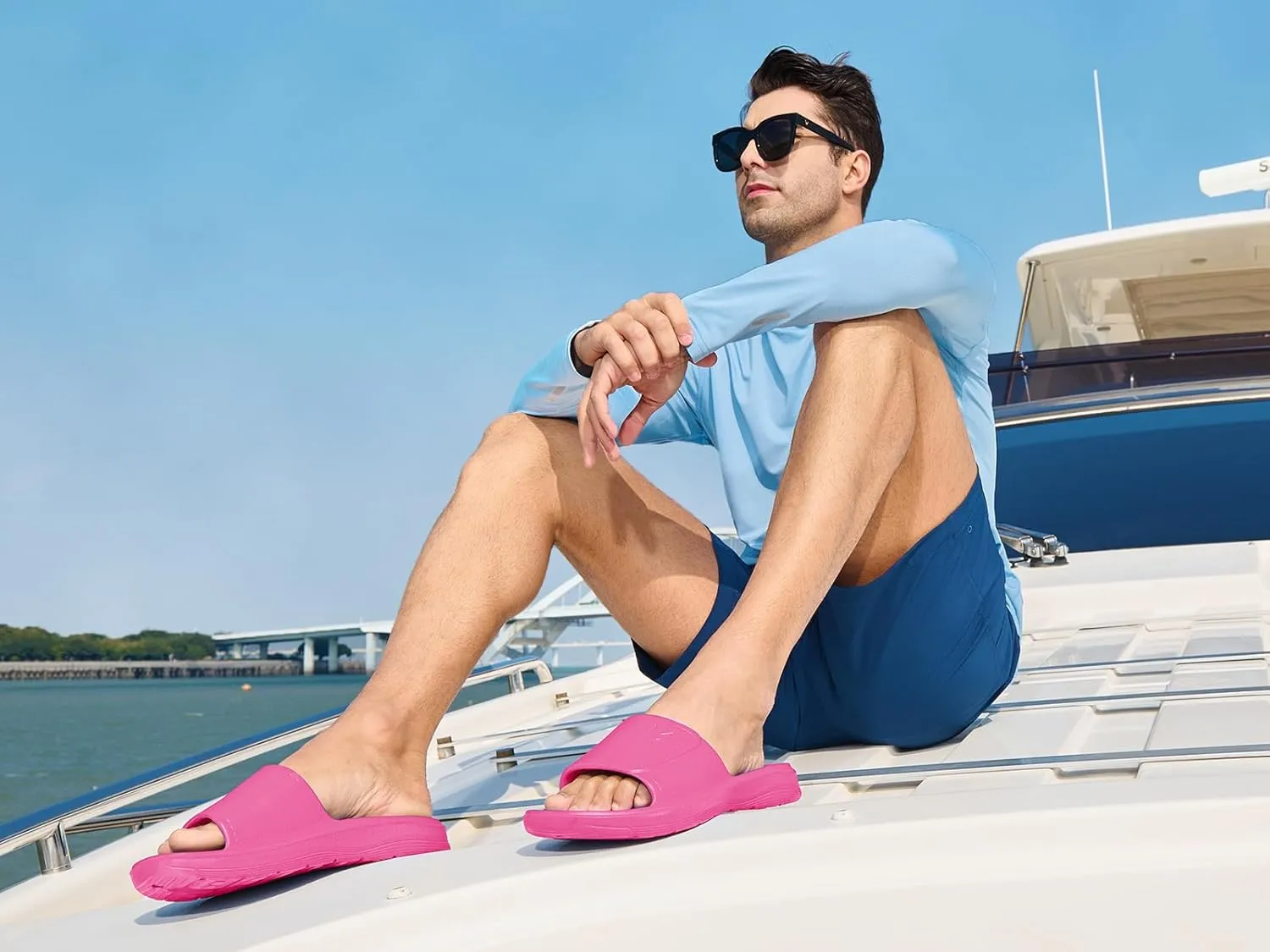 NORTHYARD Slippers for Women and Men Non Slip Quick Drying Shower Bathroom Pillow Slide Sandals Summer Comfort Beach Shoes