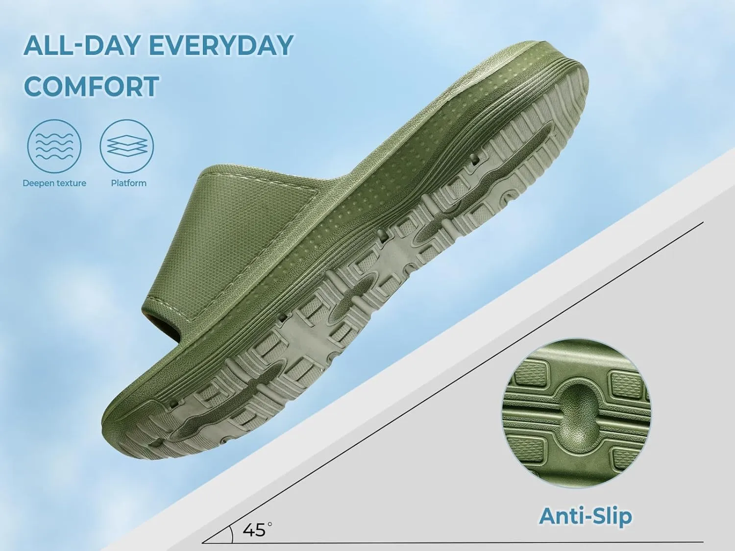 NORTHYARD Slippers for Women and Men Non Slip Quick Drying Shower Bathroom Pillow Slide Sandals Summer Comfort Beach Shoes