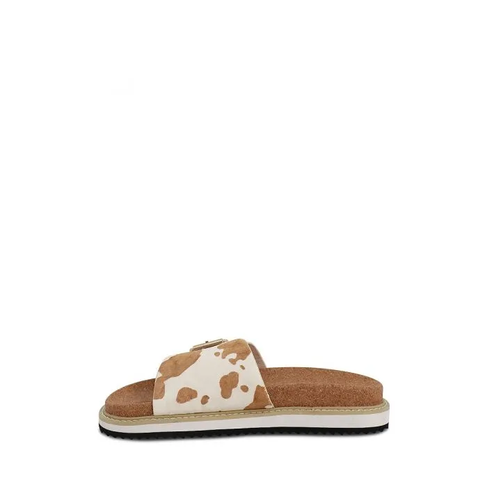 NUDE FOOTWEAR Pearl Cow Print Slide