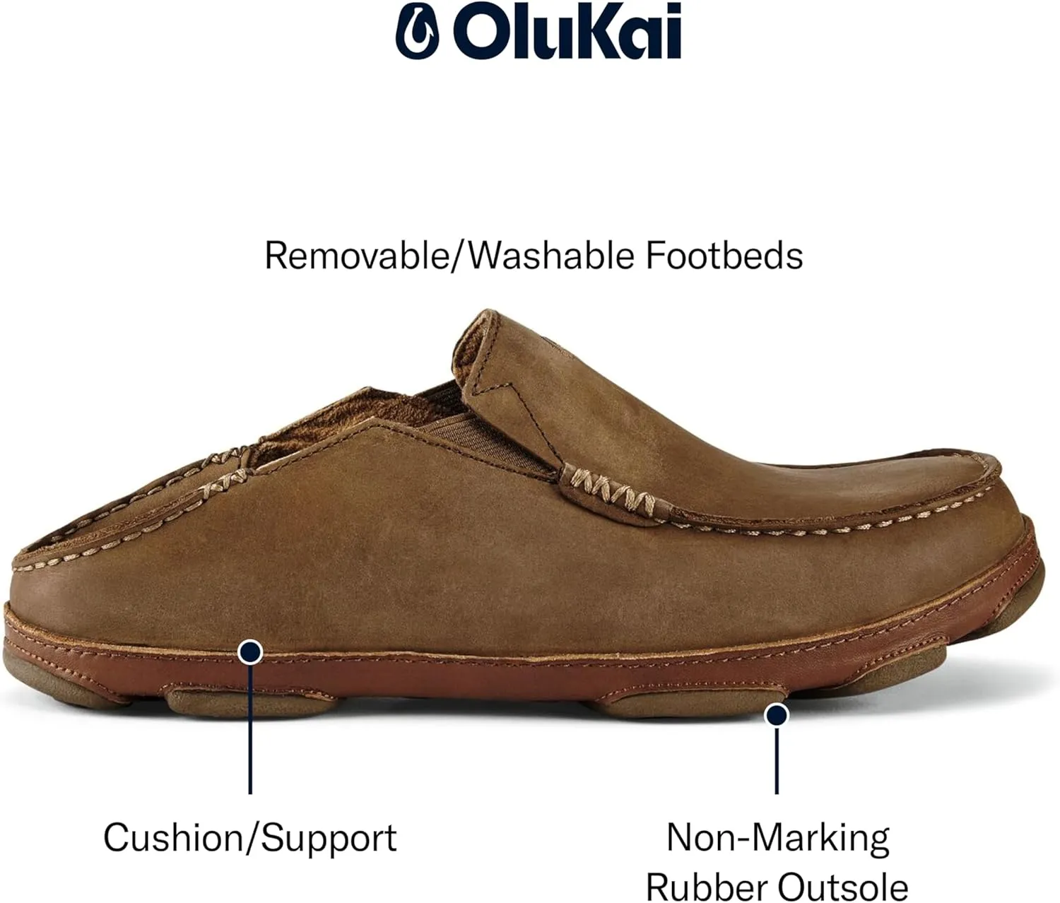 OLUKAI Men's Moloa-Nubuck Leather Loafer