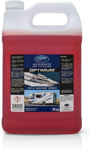 Optimum Boat Wash – pH Neutral Boat Soap Marine and RV – Deep Clean Fiberglass, Aluminum, Gel Coat, Boat Decks, and More (1 Gal.)