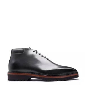 Patina Wholecut Shiny Leather Derby Ankle Boots