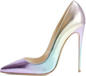 Pazzion Women Fashion Super High Heel Closed Pointy Toe Pumps Sexy Slip On Stiletto Heeled Shoes for Wedding Bridal Dress Size 4-16 US