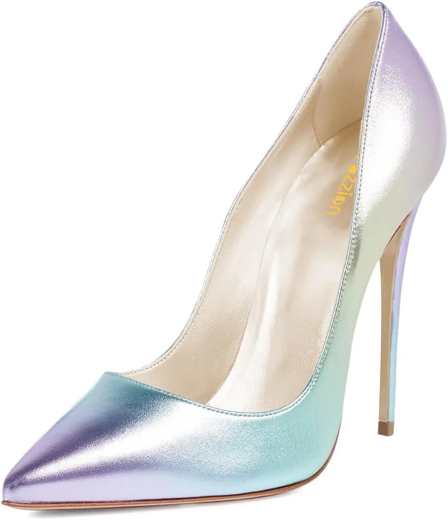 Pazzion Women Fashion Super High Heel Closed Pointy Toe Pumps Sexy Slip On Stiletto Heeled Shoes for Wedding Bridal Dress Size 4-16 US