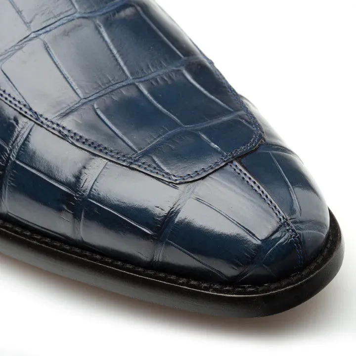 Piccolo Alligator Penny Loafer Blue By Mezlan Made In Spain Brand