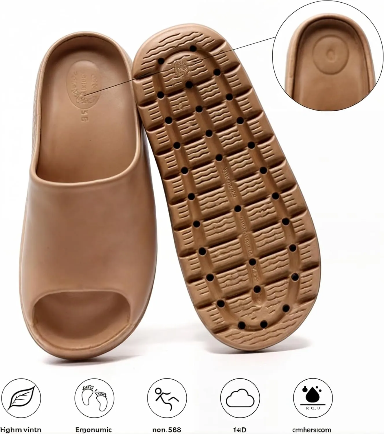 Pillow Slippers for Women and Men Cloud Platform Slides Anti Slip Cloud Slippers Lightweight EVA Comfy Shower Slides Open Toe Sandals for Indoor and Outdoor