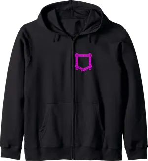 Pink Absolutely No Pocket Watching! Pink Graphic Zip Hoodie