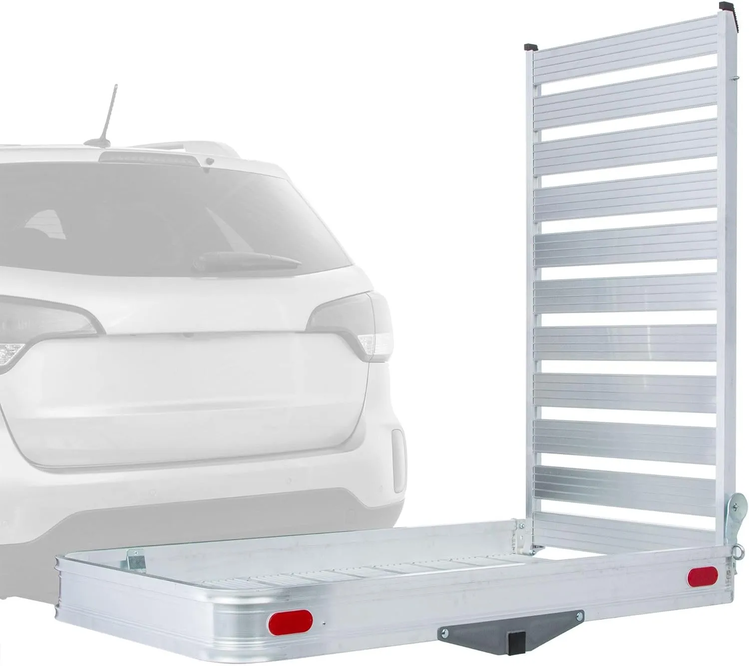 Premium Aluminum Hitch Cargo Carrier Class III or IV with 58" Long Loading Ramp - 500 lb Capacity