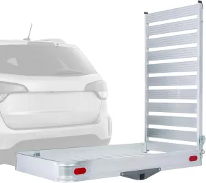 Premium Aluminum Hitch Cargo Carrier Class III or IV with 58" Long Loading Ramp - 500 lb Capacity