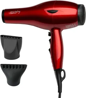 Professional Salon Hair Dryer, 1875W Blow Dryer, 2 Concentrator Nozzles, 3 Heat Settings, 2 Speed Slide Switch, Cool Shot Button, Fast Drying for Family, Low Noise (Cola Red)