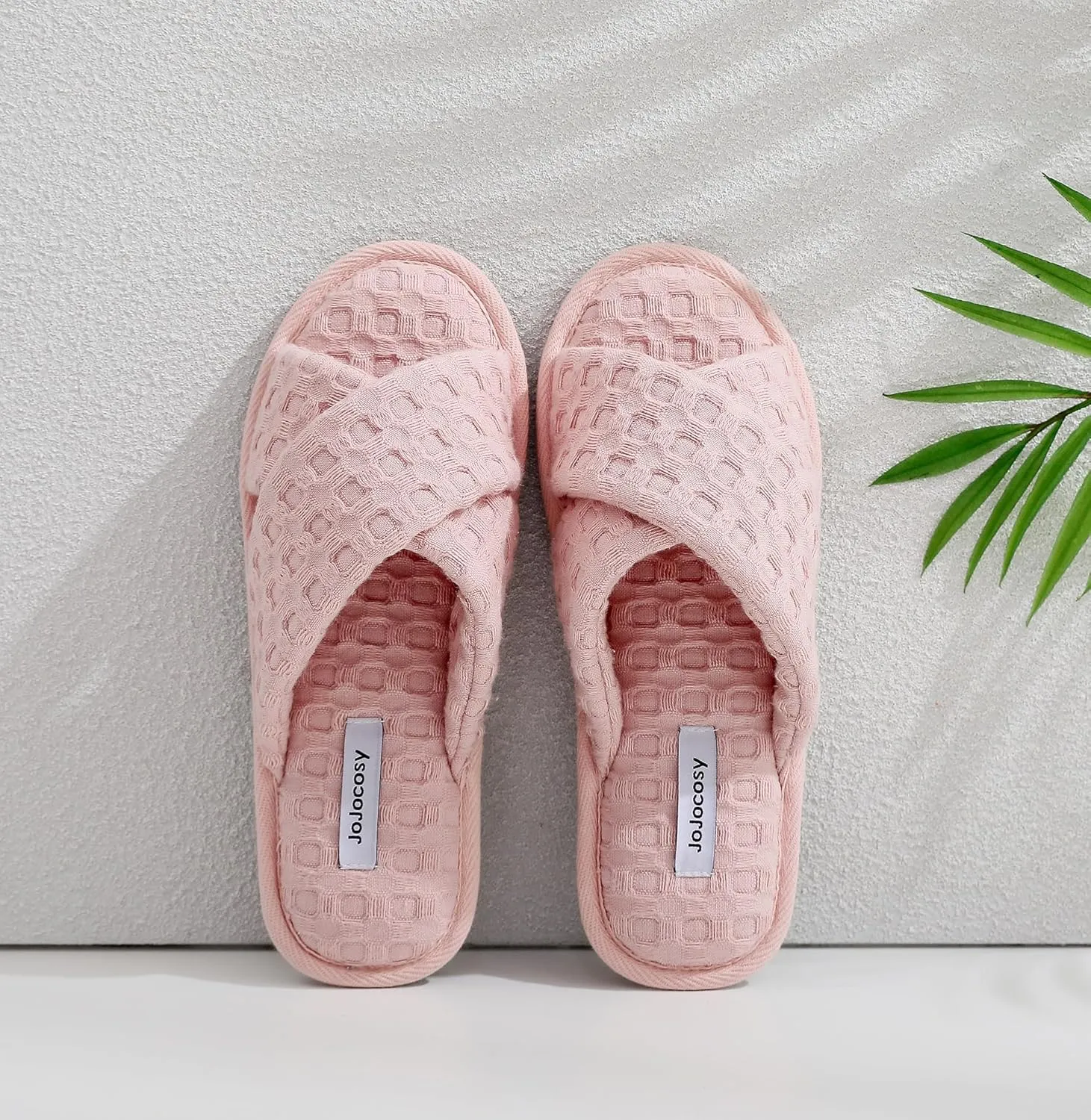 Pure Cotton Women’s Comfy Memory Foam Cross-bond Slide Slippers