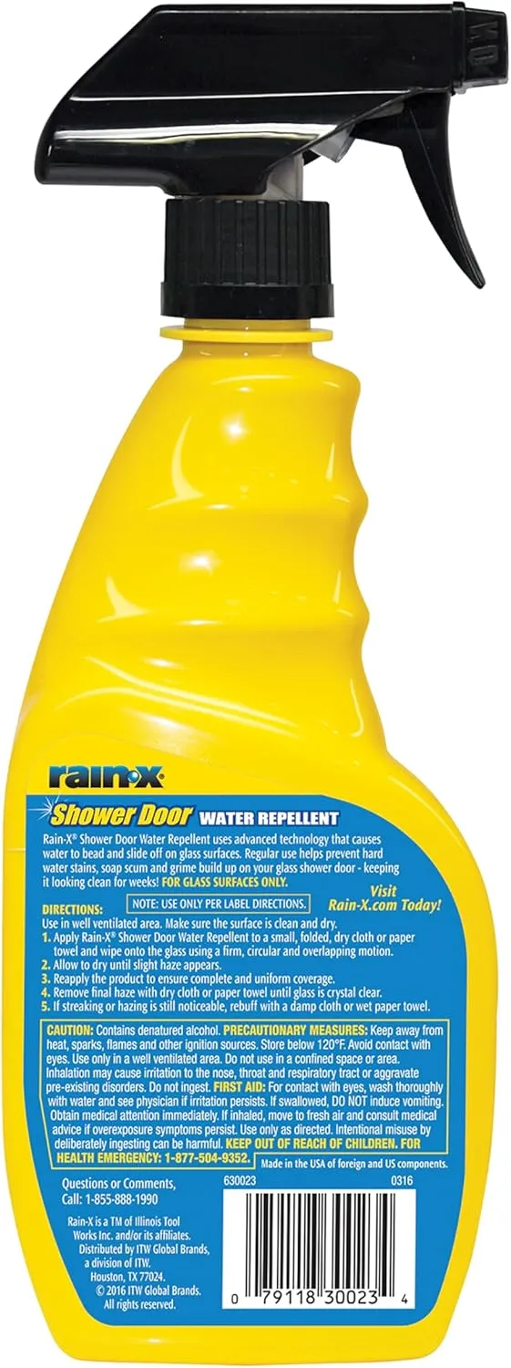 Rain-X 630542 Water Repellent, 16 Fl. Oz. - Protects Glass Shower And Doors From Soap Residue And Hard Water Stains Leaving Your Bathroom Beautiful (Pack of 2)