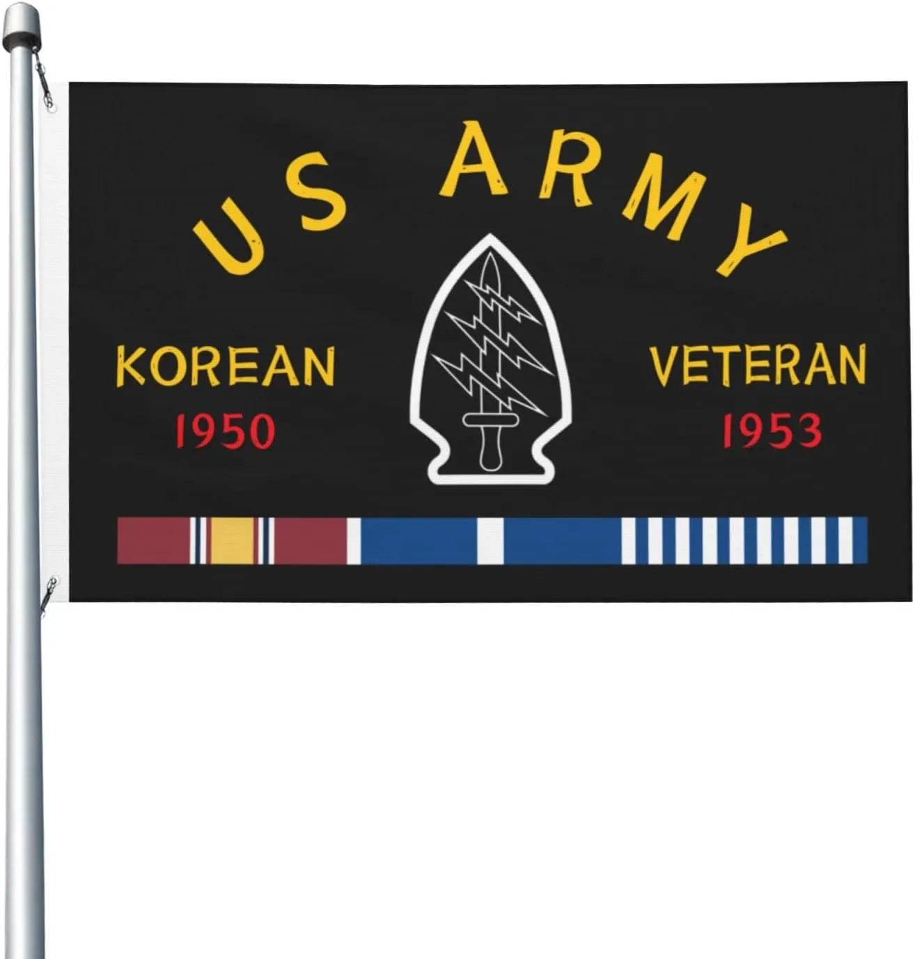 Rangers Airborne Special Forces Korean War Veteran 3x5 FT Flag - Vivid Printing, Indoor Outdoor Banner with Brass Grommets