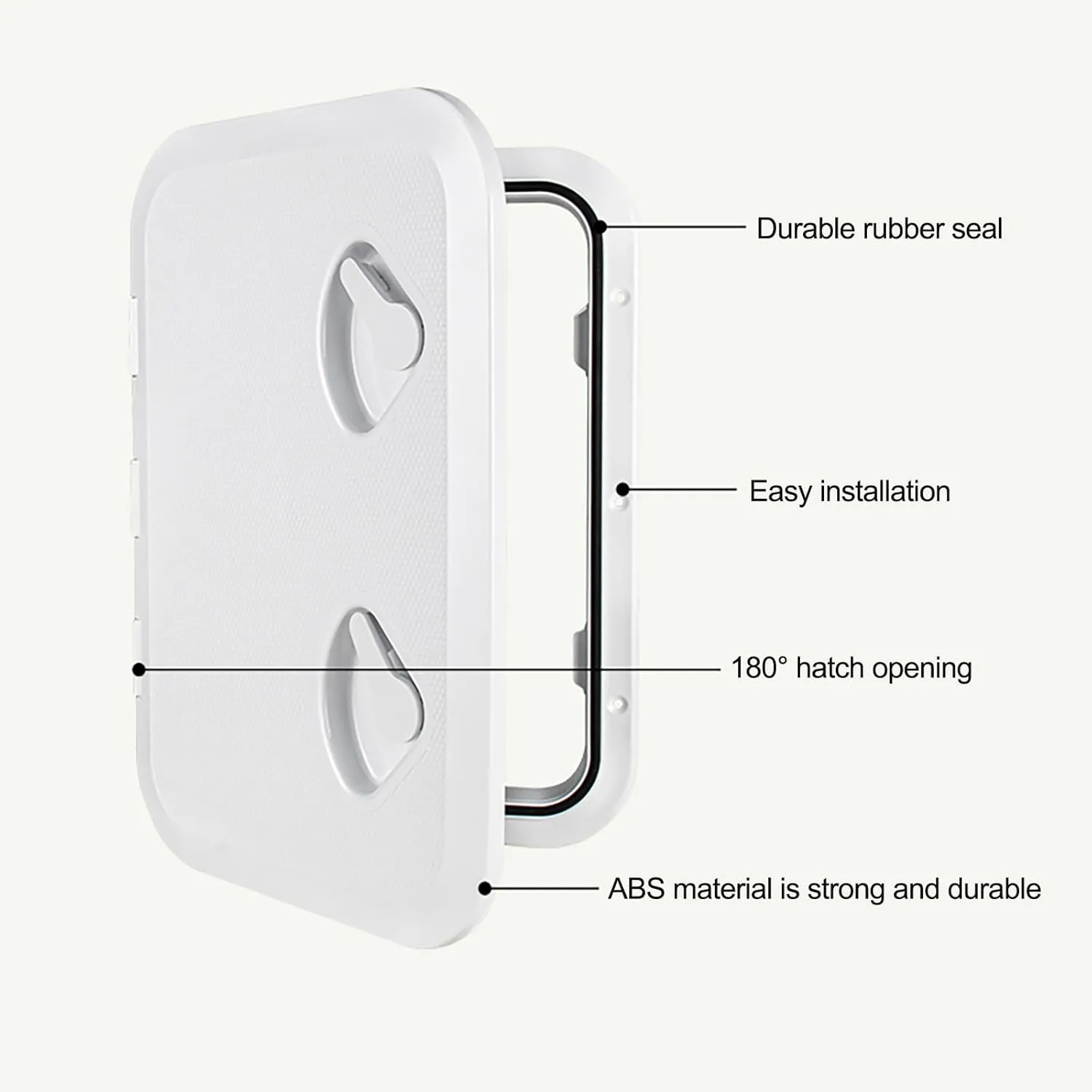 Rectangle Boat Deck Hatch & Lid Deck Access Inspection Cover ABS Material Lockable, Non Slip Surface for Marine Yacht RV Truck Vent Accessories(White,44 * 31.5cm/17.3 * 12.4in)