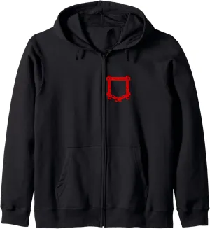 Red Absolutely No Pocket Watching! Red Graphic Zip Hoodie