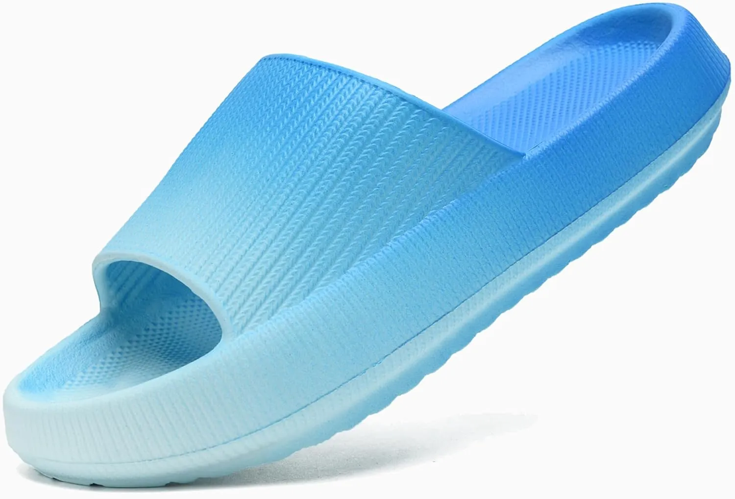 rosyclo Cloud Slides for Kids, Toddler Pillow Slippers Shower Bathroom Non-Slip Open Toe Super Soft Comfy Thick Sole Cozy Boys Girls Home House Cloud Cushion Slide Sandals for Indoor Outdoor Shoes